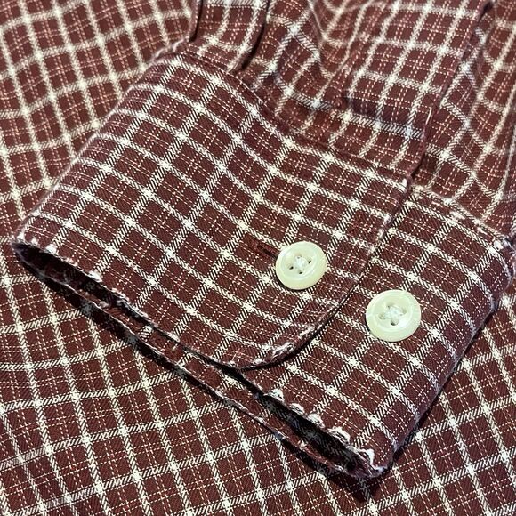 LL Bean Shirt Men’s Size Medium Plaid Check Button Up Short Sleeve Wrinkle Free - Picture 4 of 8